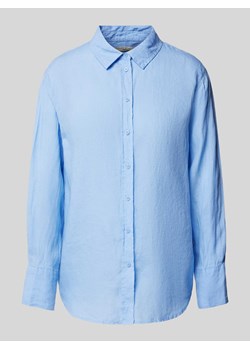 Bluzka z lnu w jednolitym kolorze ze sklepu Peek&Cloppenburg  w kategorii Koszule damskie - zdjęcie 173611285