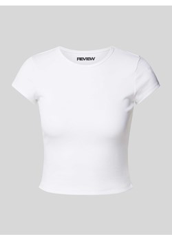 T-shirt z efektem prążkowania ze sklepu Peek&Cloppenburg  w kategorii Bluzki damskie - zdjęcie 173611636