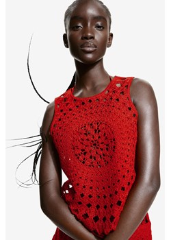 H & M - Top o wyglądzie szydełkowej robótki - Czerwony ze sklepu H&M w kategorii Bluzki damskie - zdjęcie 173611718