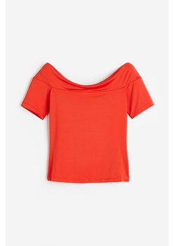 H & M - Top z odkrytymi ramionami - Czerwony ze sklepu H&M w kategorii Bluzki damskie - zdjęcie 173611776