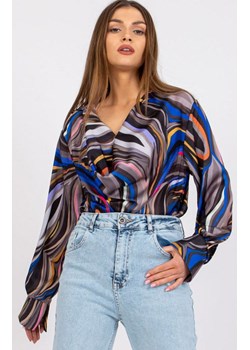 Elegancka bluzka damska szaro-czarna DHJ-BZ-15201.30, Kolor szaro-czarny, Rozmiar uniwersalny, ITALY MODA ze sklepu Primodo w kategorii Bluzki damskie - zdjęcie 173613835