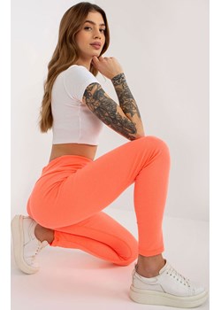 Pomarańczowe legginsy prążkowane EM-LG-725.11, Kolor pomarańczowy, Rozmiar uniwersalny, EX MODA ze sklepu Primodo w kategorii Spodnie damskie - zdjęcie 173613878