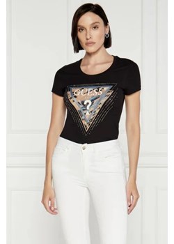 GUESS T-shirt SS CN LEO | Regular Fit ze sklepu Gomez Fashion Store w kategorii Bluzki damskie - zdjęcie 173614116