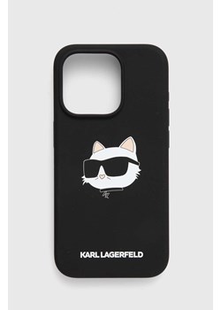 Karl Lagerfeld etui na telefon iPhone 15 Pro 6.1 kolor czarny KLHMP15LSCHPPLK ze sklepu ANSWEAR.com w kategorii Etui - zdjęcie 173615396