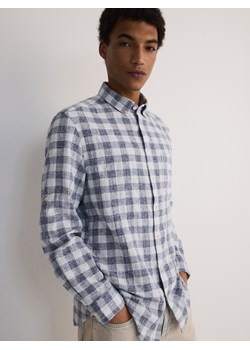 Reserved - Koszula regular fit w kratę - granatowy ze sklepu Reserved w kategorii Koszule męskie - zdjęcie 173615505