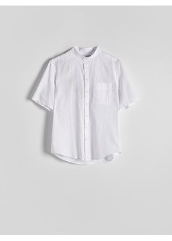 Reserved - Koszula comfort z domieszką lnu - biały ze sklepu Reserved w kategorii Koszule męskie - zdjęcie 173615507