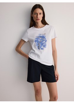 Reserved - T-shirt z nadrukiem - biały ze sklepu Reserved w kategorii Bluzki damskie - zdjęcie 173616867