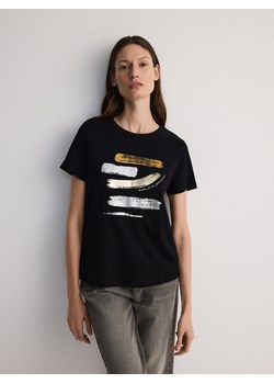 Reserved - T-shirt z nadrukiem - czarny ze sklepu Reserved w kategorii Bluzki damskie - zdjęcie 173616876