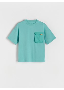 Reserved - Bawełniany t-shirt oversize - turkusowy ze sklepu Reserved w kategorii T-shirty chłopięce - zdjęcie 173617068