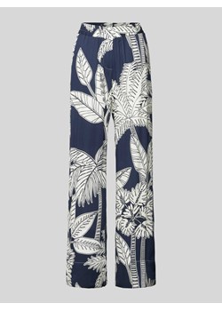 Spodnie materiałowe z szeroką nogawką i elastycznym pasem ze sklepu Peek&Cloppenburg  w kategorii Spodnie damskie - zdjęcie 173618519