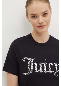 Juicy Couture t-shirt bawełniany DIAMANTE JEWEL GIRLFRIEND T-SHIRT- damski kolor czarny JCMCT224257 ze sklepu ANSWEAR.com w kategorii Bluzki damskie - zdjęcie 173620779