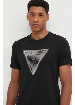 Guess t-shirt bawełniany FURIO męski kolor czarny z nadrukiem Z4YI12.I3Z14 ze sklepu ANSWEAR.com w kategorii T-shirty męskie - zdjęcie 173620789