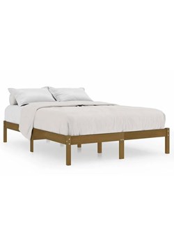 Drewniane łóżko w kolorze miodowy brąz 120x200 cm - Vilmo 4X ze sklepu Edinos.pl w kategorii Łóżka i materace - zdjęcie 173621326