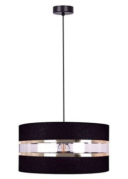 Czarno-złota abażurowa lampa wisząca nad stół - A537-Vakra ze sklepu Edinos.pl w kategorii Lampy wiszące - zdjęcie 173621547