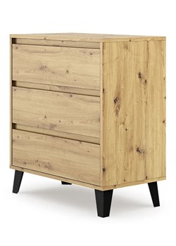 Komoda na nóżkach z 3 szufladami dąb artisan - Bilgo 4X ze sklepu Edinos.pl w kategorii Komody - zdjęcie 173621598
