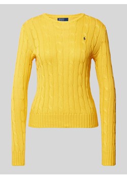 Sweter z dzianiny ze ściegiem warkoczowym model ‘JULIANNA’ ze sklepu Peek&Cloppenburg  w kategorii Swetry damskie - zdjęcie 173621955