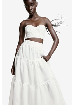 H & M - Długa spódnica z marszczeniami - Biały ze sklepu H&M w kategorii Spódnice - zdjęcie 173624716
