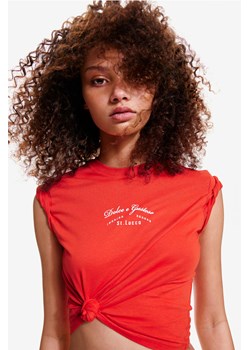 H & M - T-shirt z nadrukiem - Pomarańczowy ze sklepu H&M w kategorii Bluzki damskie - zdjęcie 173624749