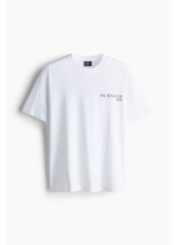 H & M - T-shirt z nadrukiem Loose Fit - Biały ze sklepu H&M w kategorii Bluzki damskie - zdjęcie 173624786