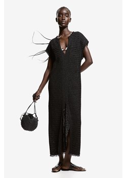 H & M - Tunikowa sukienka o wyglądzie rafii - Czarny ze sklepu H&M w kategorii Sukienki - zdjęcie 173624789