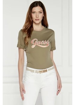 GUESS T-shirt GLITTERY LOGO | Regular Fit ze sklepu Gomez Fashion Store w kategorii Bluzki damskie - zdjęcie 173625019