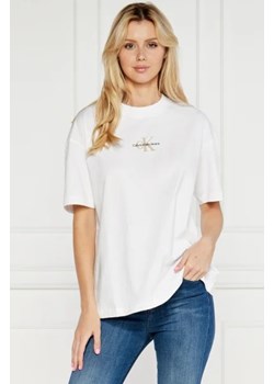 CALVIN KLEIN JEANS T-shirt MONOLOGO | Regular Fit ze sklepu Gomez Fashion Store w kategorii Bluzki damskie - zdjęcie 173625135