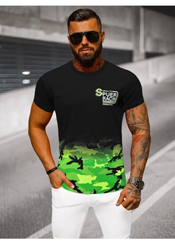 T-Shirt męski zielony OZONEE JS/S985/153Z ze sklepu ozonee.pl w kategorii T-shirty męskie - zdjęcie 173626025