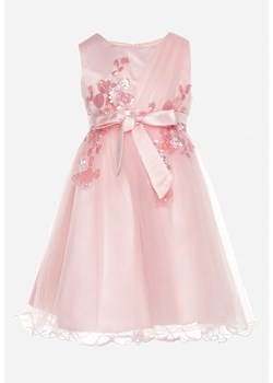 Jasnoróżowa Sukienka Typu Princeska z Cekinami i Tiulem Walnea ze sklepu Born2be Odzież w kategorii Sukienki dziewczęce - zdjęcie 173626429