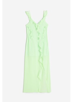 H & M - Szyfonowa sukienka z falbanką - Zielony ze sklepu H&M w kategorii Sukienki - zdjęcie 173629868