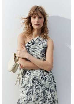 H & M - Plisowana sukienka na jedno ramię - Beżowy ze sklepu H&M w kategorii Sukienki - zdjęcie 173629946