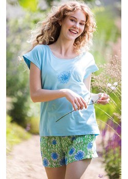 Key wiskozowa piżamka z rysunkiem cykorii podróżnik LNS 510 A24, Kolor niebiesko-zielony, Rozmiar M, Key ze sklepu Primodo w kategorii Piżamy damskie - zdjęcie 173630898