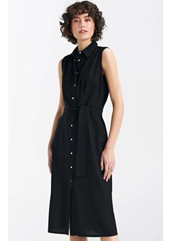Czarna sukienka szmizjerka S236, Kolor czarny, Rozmiar 36, Nife ze sklepu Primodo w kategorii Sukienki - zdjęcie 173630979