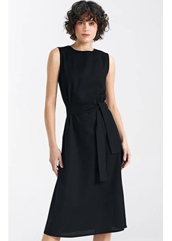 Czarna sukienka lniana S237, Kolor czarny, Rozmiar 42, Nife ze sklepu Primodo w kategorii Sukienki - zdjęcie 173630986