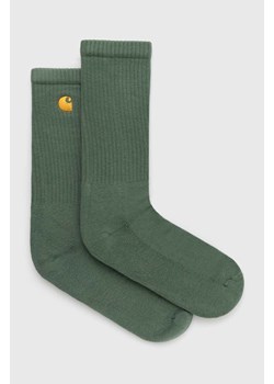 Carhartt WIP skarpetki Chase Socks męskie kolor zielony I029421.29YXX ze sklepu PRM w kategorii Skarpetki męskie - zdjęcie 173631136