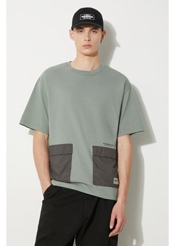 NEIGHBORHOOD t-shirt bawełniany Design Crewneck męski kolor zielony gładki 241UWNH.CSM05 ze sklepu PRM w kategorii T-shirty męskie - zdjęcie 173631225