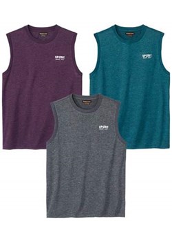 Zestaw 3 melanżowych koszulek bez rękawów ze sklepu Atlas For Men w kategorii T-shirty męskie - zdjęcie 173633609