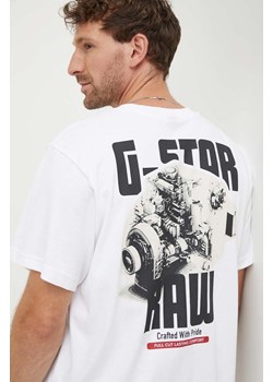 G-Star Raw t-shirt bawełniany męski kolor biały z nadrukiem D24690-C336 ze sklepu ANSWEAR.com w kategorii T-shirty męskie - zdjęcie 173633925