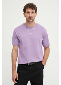 Marc O&apos;Polo t-shirt bawełniany męski kolor fioletowy z nadrukiem ze sklepu ANSWEAR.com w kategorii T-shirty męskie - zdjęcie 173634008