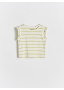 Reserved - T-shirt w paski - jasnozielony ze sklepu Reserved w kategorii Koszulki niemowlęce - zdjęcie 173634995