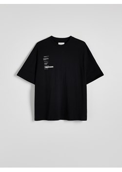 Reserved - T-shirt boxy z nadrukiem - czarny ze sklepu Reserved w kategorii T-shirty męskie - zdjęcie 173635006