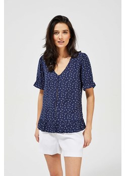 Bluzka koszulowa w drobny wzór ze sklepu Moodo.pl w kategorii Bluzki damskie - zdjęcie 173635367
