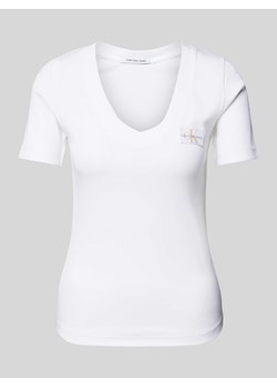 T-shirt z efektem prążkowania ze sklepu Peek&Cloppenburg  w kategorii Bluzki damskie - zdjęcie 173636438
