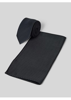 Krawat i poszetka z jedwabiu w zestawie ze sklepu Peek&Cloppenburg  w kategorii Krawaty - zdjęcie 173636549