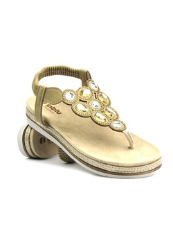Sandały, japonki damskie z gumką- INBLU SA-45, piaskowe ze sklepu ulubioneobuwie w kategorii Sandały damskie - zdjęcie 173637519