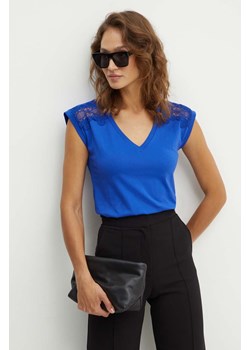 Morgan t-shirt bawełniany DECI damski kolor niebieski DECI ze sklepu ANSWEAR.com w kategorii Bluzki damskie - zdjęcie 173638087