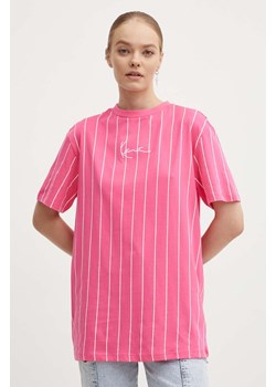 Karl Kani t-shirt bawełniany damski kolor różowy 6137874 ze sklepu ANSWEAR.com w kategorii Bluzki damskie - zdjęcie 173638097