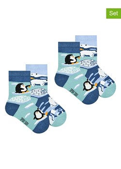 Spox Sox Skarpety (2 pary) &quot;Penguins and Polar bears&quot; w kolorze niebieskim ze sklepu Limango Polska w kategorii Skarpetki dziecięce - zdjęcie 173638696