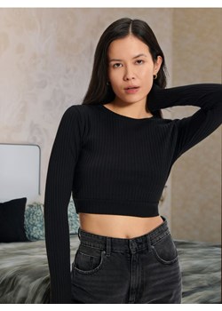Sinsay - Koszulka z długimi rękawami - czarny ze sklepu Sinsay w kategorii Bluzki damskie - zdjęcie 173640636