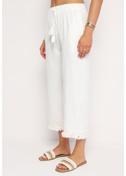 Białe Spodnie z Szerokimi Nogawkami i Gumką w Pasie Ilifea ze sklepu Born2be Odzież w kategorii Spodnie damskie - zdjęcie 173641666