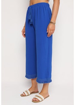 Niebieskie Spodnie z Szerokimi Nogawkami i Gumką w Pasie Ilifea ze sklepu Born2be Odzież w kategorii Spodnie damskie - zdjęcie 173641687